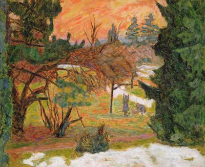 The Washing Line in the Park at le Grand-Lemps, c.1917 by Pierre Bonnard