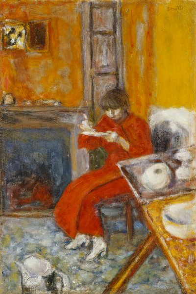Woman in Red Robe by Pierre Bonnard