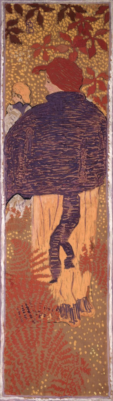 Woman in a Cape, one of four panels of Women in the Garden by Pierre Bonnard