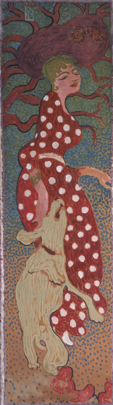 Woman in a White Spotted Dress, One of Four Panels of Women in the Garden by Pierre Bonnard