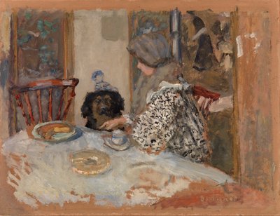 Woman with Dog, or Woman and Dog at Table by Pierre Bonnard
