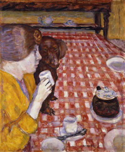Yellow and Red (The Red Chequered Tablecloth) by Pierre Bonnard