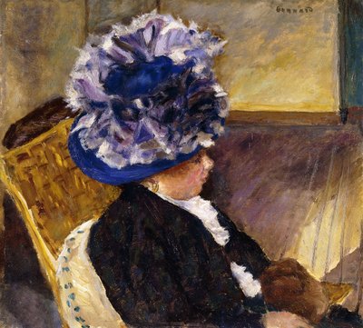 Young Woman in a Blue Hat by Pierre Bonnard