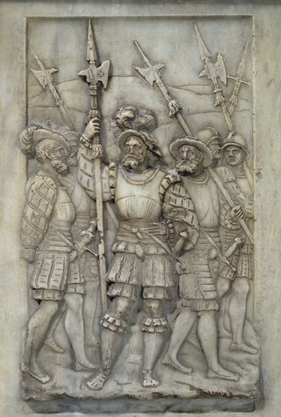 Halberdiers, detail from the Tomb of Francois I and Claude de France, commissioned in 1548 by Pierre Bontemps