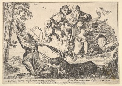 Angels Lifting Virgin and Child by Pierre Brebiette
