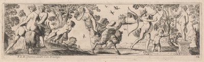 Satyr and Mercury Shooting at a Statue by Pierre Brebiette
