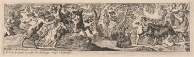 Satyrs and Putti Playing with Animals by Pierre Brebiette