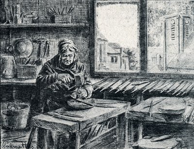 A worker making files by Pierre Calmettes