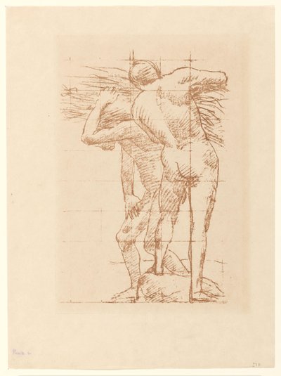 Study of Two Naked Men with a Bundle of Straw by Pierre Cécile Puvis de Chavannes