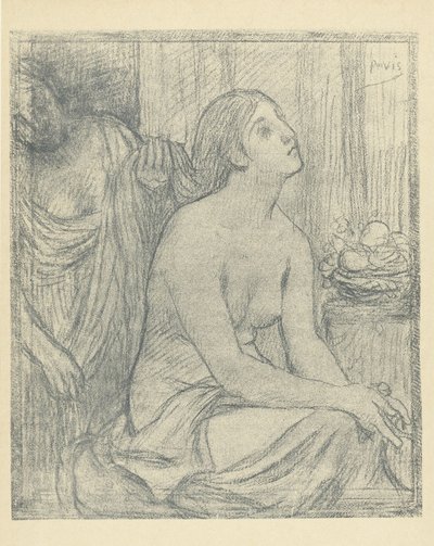 Woman Combing the Hair of a Half-Naked Sitting Woman Etude L