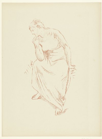 Seated Half-Naked Woman (Study of a Nude Woman Seated Half-Draped) by Pierre Cécile Puvis de Chavannes