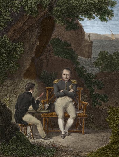 Napoleon I in Exile at Saint Helena Dictating His Memoirs to Emmanuel Pons de Las Cases by Pierre Charles Bacquoy