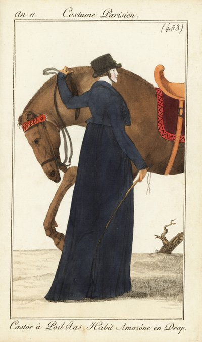 Woman rider or Amazone with her horse, Paris by Pierre Charles Baquoy