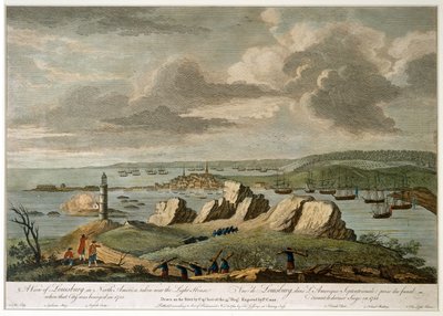 A view of Louisburg in North America taken near the Light House when that City was besieged in 1758 by Pierre Charles Canot