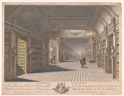 Library of the Abbey of Sainte-Geneviève in Paris by Pierre Claude Delagardette