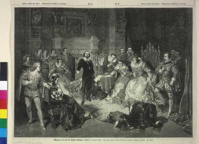 Shakespeare Reading at the Court of Queen Elizabeth I from Macbeth by Pierre Cottin