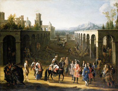 The reception of Francois Pidou de Saint Olon, Ambassador of King Louis XIV of France, by Sultan Moulay Ismael of Morocco on 19 June 1693 by Pierre Denis Martin