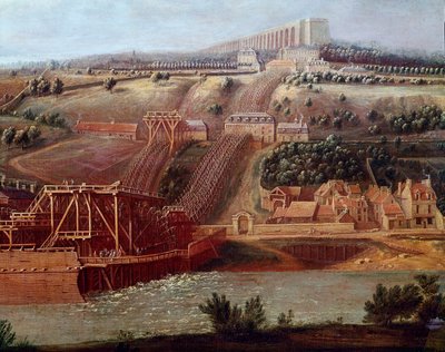 View of the Machine of the Aqueduct of Marly Installed in Bougival (Detail) by Pierre Denis Martin