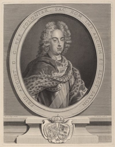 Frederick Augustus III, King of Poland by Pierre Drevet, after François de Troy