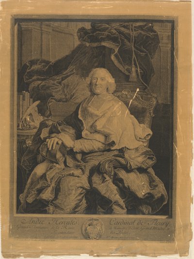 André Hercules, Cardinal de Fleury by Pierre Drevet, after Hyacinthe Rigaud