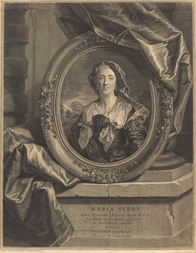 Maria Serre, Mother of Hyacinth Rigaud by Pierre Drevet after Hyacinthe Rigaud