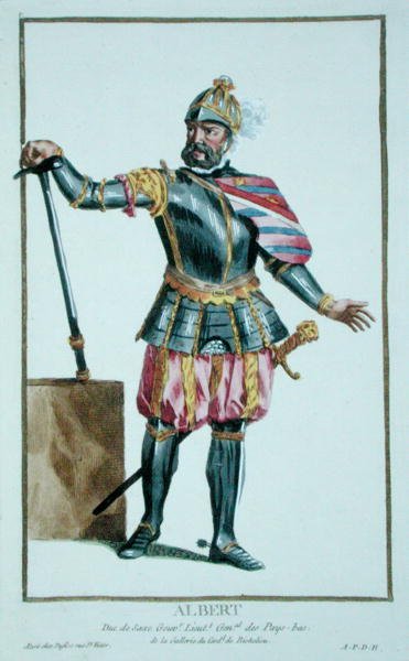 Albert the Bold (1443-1500) Duke of Saxony from Recuil des Estampes, representing the Ranks and Dignities, following the Costume of all existing Nations, published 1780 by Pierre Duflos