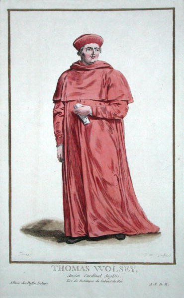 Thomas Wolsey (c.1475-1530), from Recuil des Estampes, representing the Ranks and Dignities, following the Costume of all existing Nations, published 1780 by Pierre Duflos