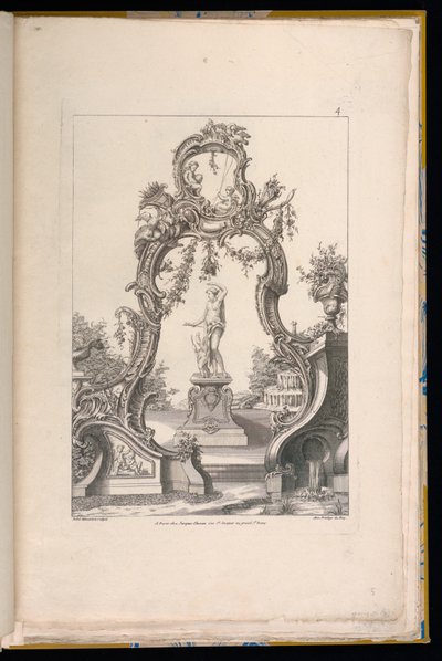 Cartouche and Fountain with Venus and Amor by Pierre Edme Babel