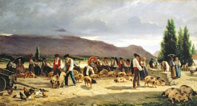 The Pig Market, 1875 by Pierre Edmond Alexandre Hedouin