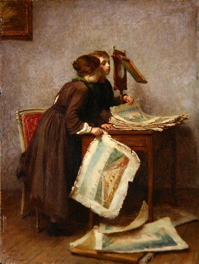 Children Looking at Prints, c.1870 by Pierre Edouard Frere