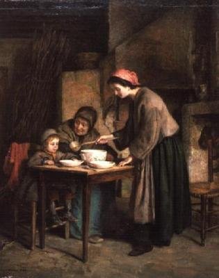 Cottage Interior by Pierre Edouard Frere
