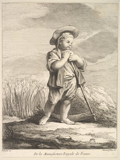 Little Boy with a Scythe, from Premier Livre de Figures by Pierre Etienne Falconet