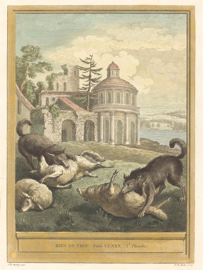 Nothing in Excess by Pierre Etienne Moitte after Jean Baptiste Oudry