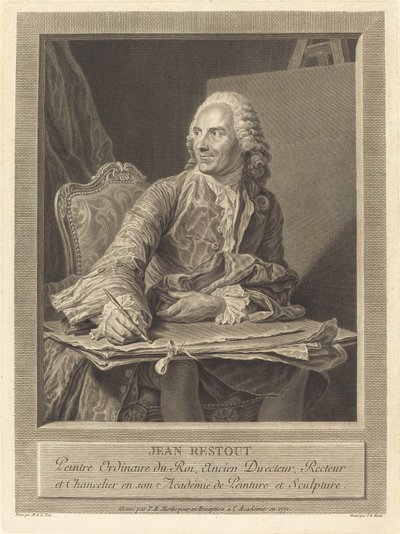Jean Restout by Pierre Etienne Moitte after Maurice Quentin de La Tour