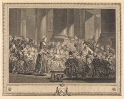 The Catechism by Pierre Etienne Moitte after Pierre Antoine Baudouin