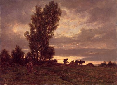Landscape with a Ploughman by Pierre Etienne Theodore Rousseau