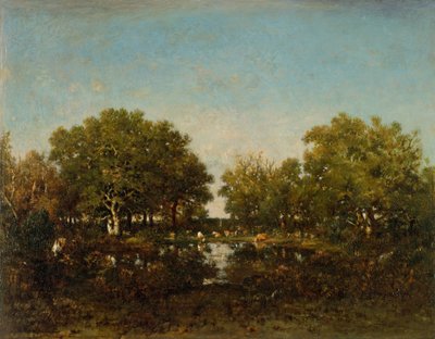 The Pool (Memory of the Forest of Chambord) by Pierre Etienne Theodore Rousseau