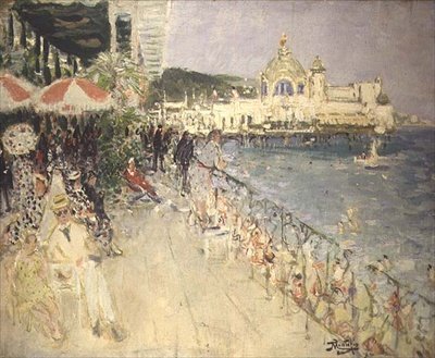 In front of the Casino on the Pier, Nice, c.1937 by Pierre Eugene Montezin