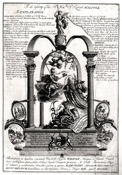 To the Glory of the Right Honourable Robert Walpole, 1st Earl of Orford by Pierre Fourdrinier