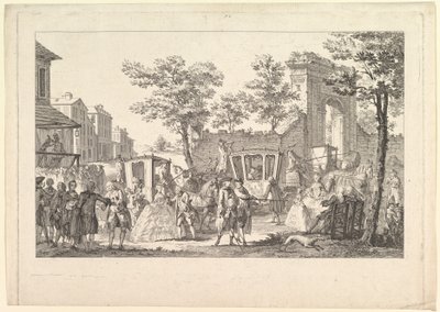 Plate of Fashion Portraits by Pierre Francois Courtois