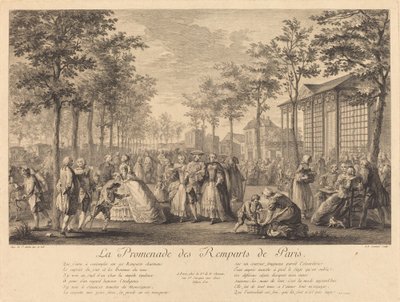 The Walk on the Ramparts of Paris by Pierre Francois Courtois after Augustin de Saint Aubin