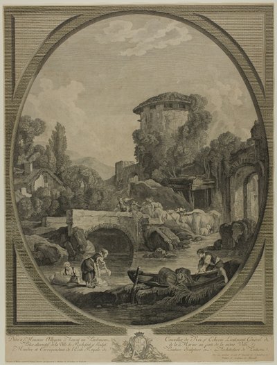 Landscape with a Bridge and a Dovecote by Pierre Francois Laurent