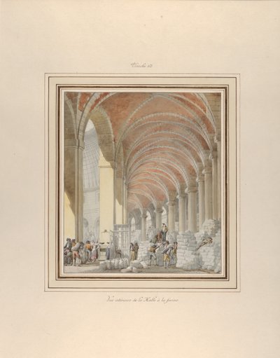 La Halle aux Blés, Interior View by Pierre Francois Leonard Fontaine
