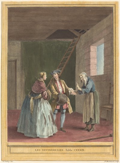 The Fortune-Tellers by Pierre Francois Martenasie after Jean Baptiste Oudry