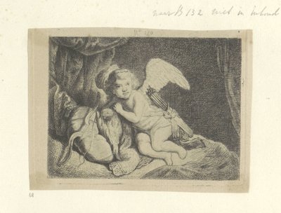 Resting Cupid by Pierre François Basan (workshop of)