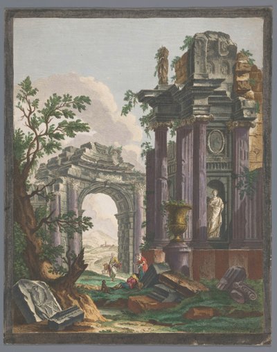 View of the Ruins of a Triumphal Arch by Pierre François Basan