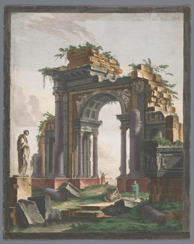 View of the Ruin of a Triumphal Arch by Pierre François Basan