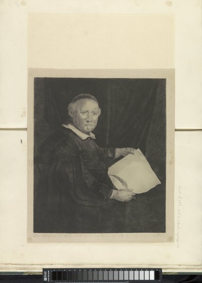 Portrait of Writing Master Lieven Willemsz. van Coppenol: Large Plate by Pierre François Basan