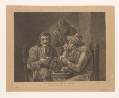 Company Snuffing and Smoking Tobacco (Le premier soin du matin) (title on object) by Pierre François Basan