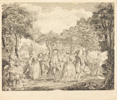Ballet at the Opera by Pierre François Basan after Gabriel Jacques de Saint Aubin
